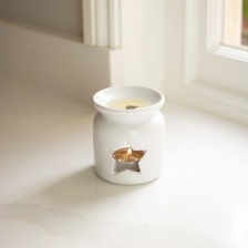 White Ceramic, Star Wax Burner,  by Freckleface Home Fragrance